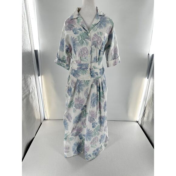 Jerri Jee Dresses & Skirts - Vtg 1970’s Midi Dress Sz 11/12 Floral Watercolor Cottage Grandma Pastel Modest